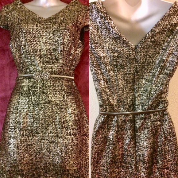 Stunning Betsey Johnson Metallic Gold Silk Dress - Picture 6 of 6